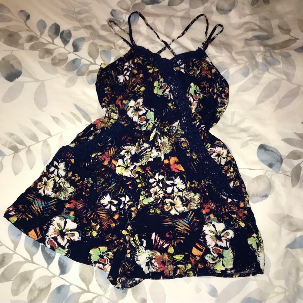 Super Cute Navy Floral Romper